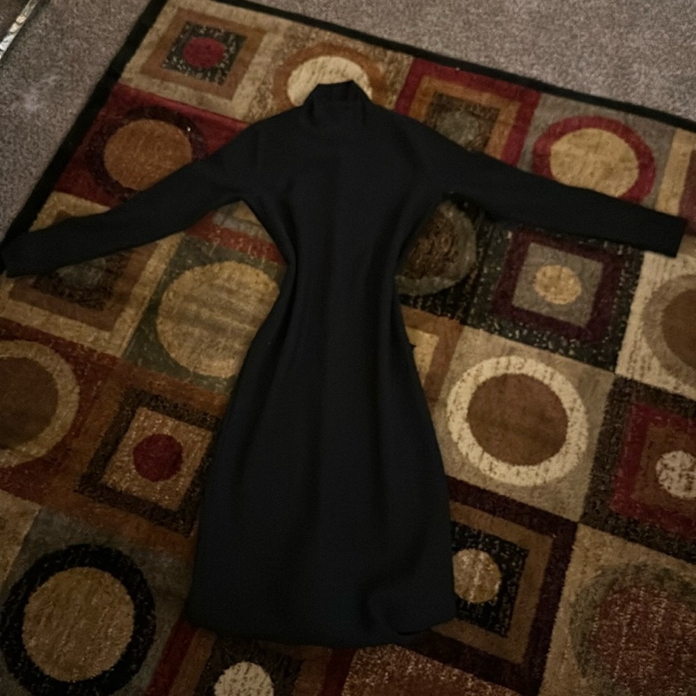 Express black ribbed, mock turtleneck dress xs